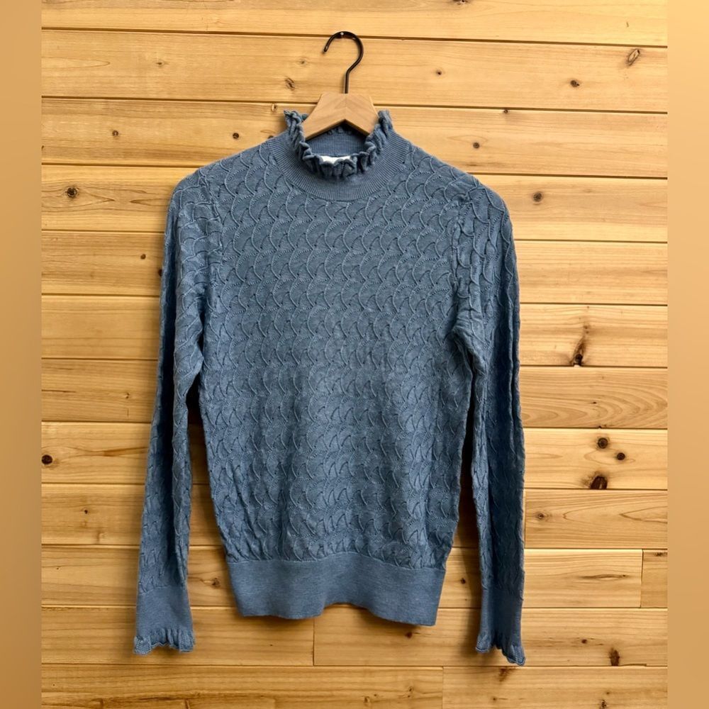 Sundance Size Medium Frances Ruffle Turtleneck Sweater